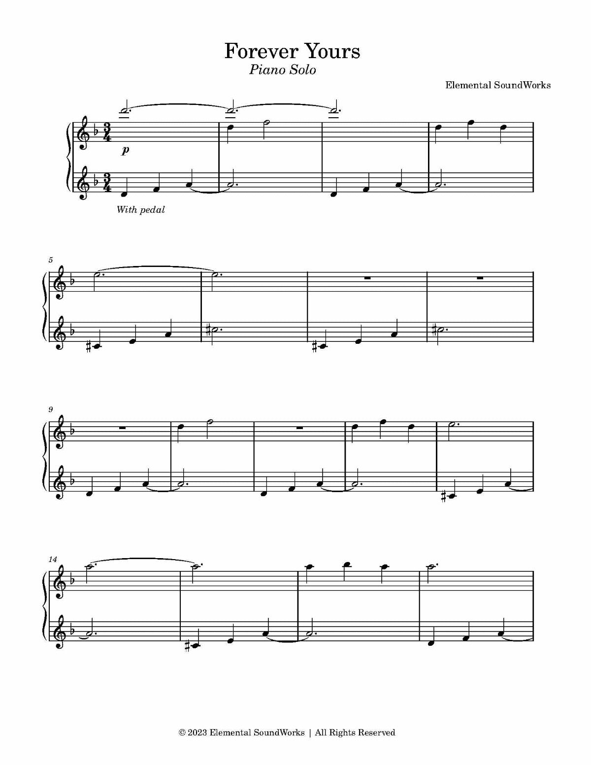 Forever yours - Avicii Sheet music for Piano (Solo)