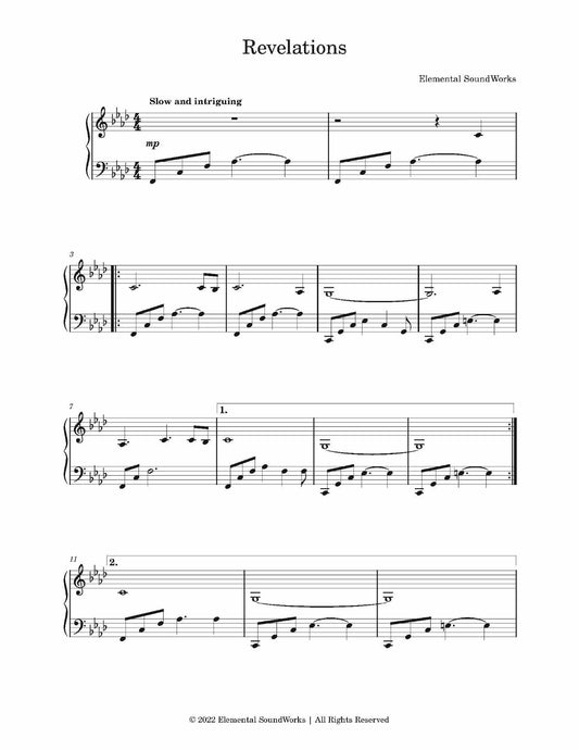 "Revelations" Piano Sheet Music