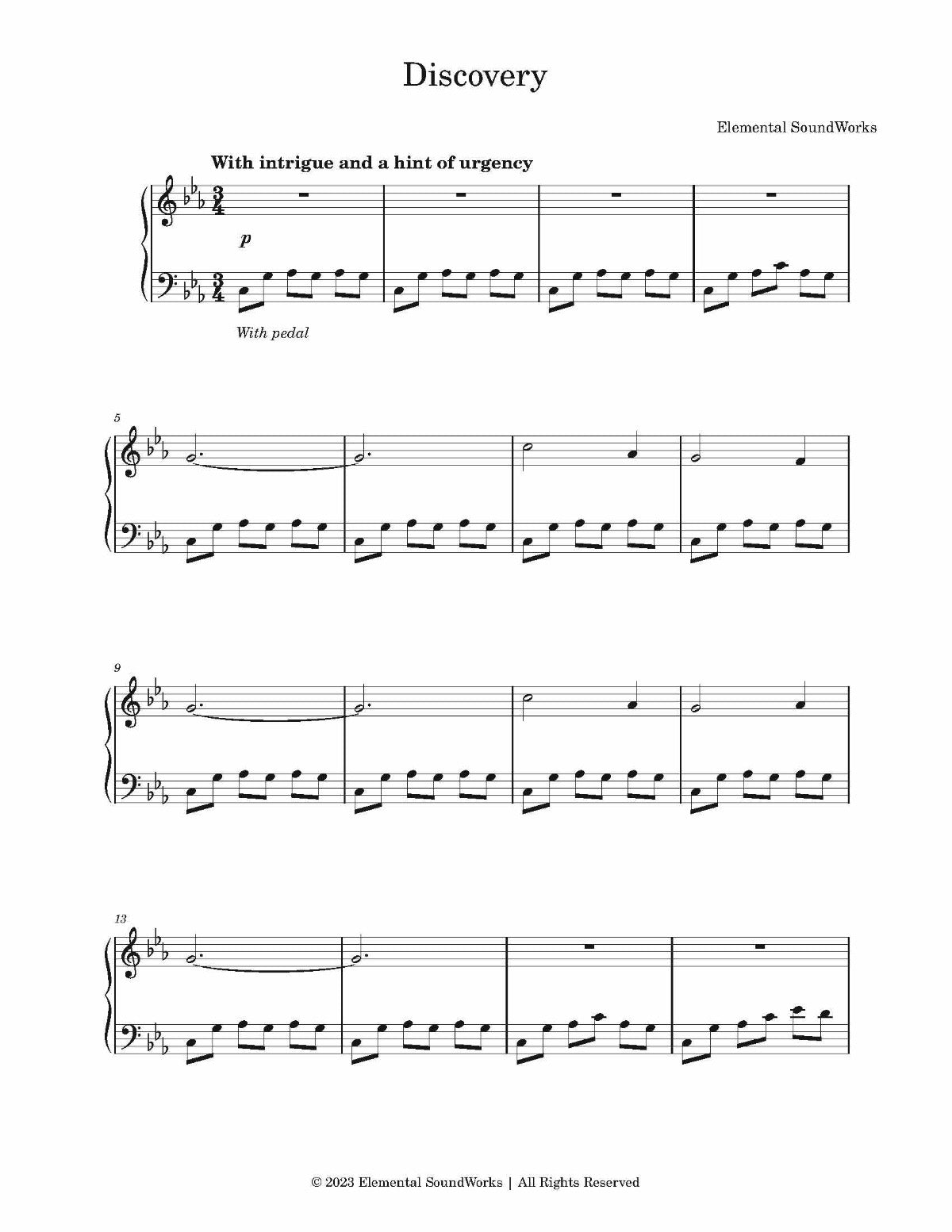 "Discovery" Piano Sheet Music