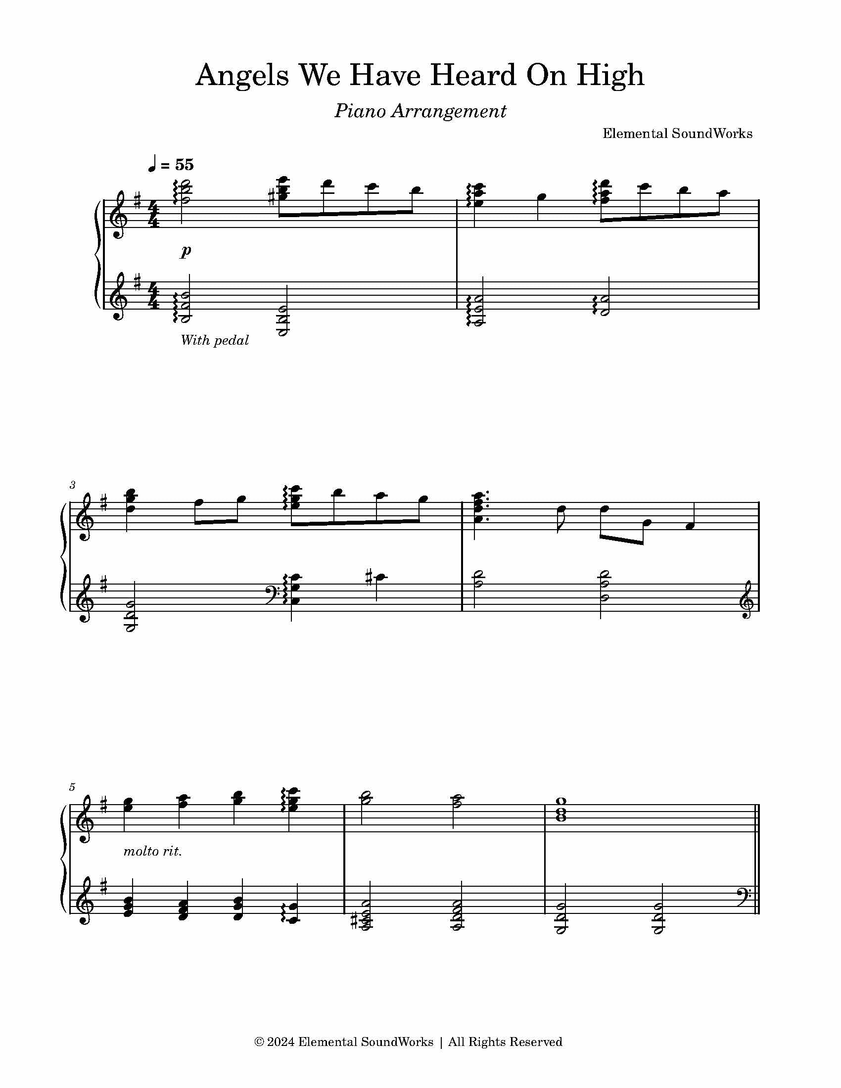 "Angels We Have Heard On High" Sheet Music - Piano Arrangement