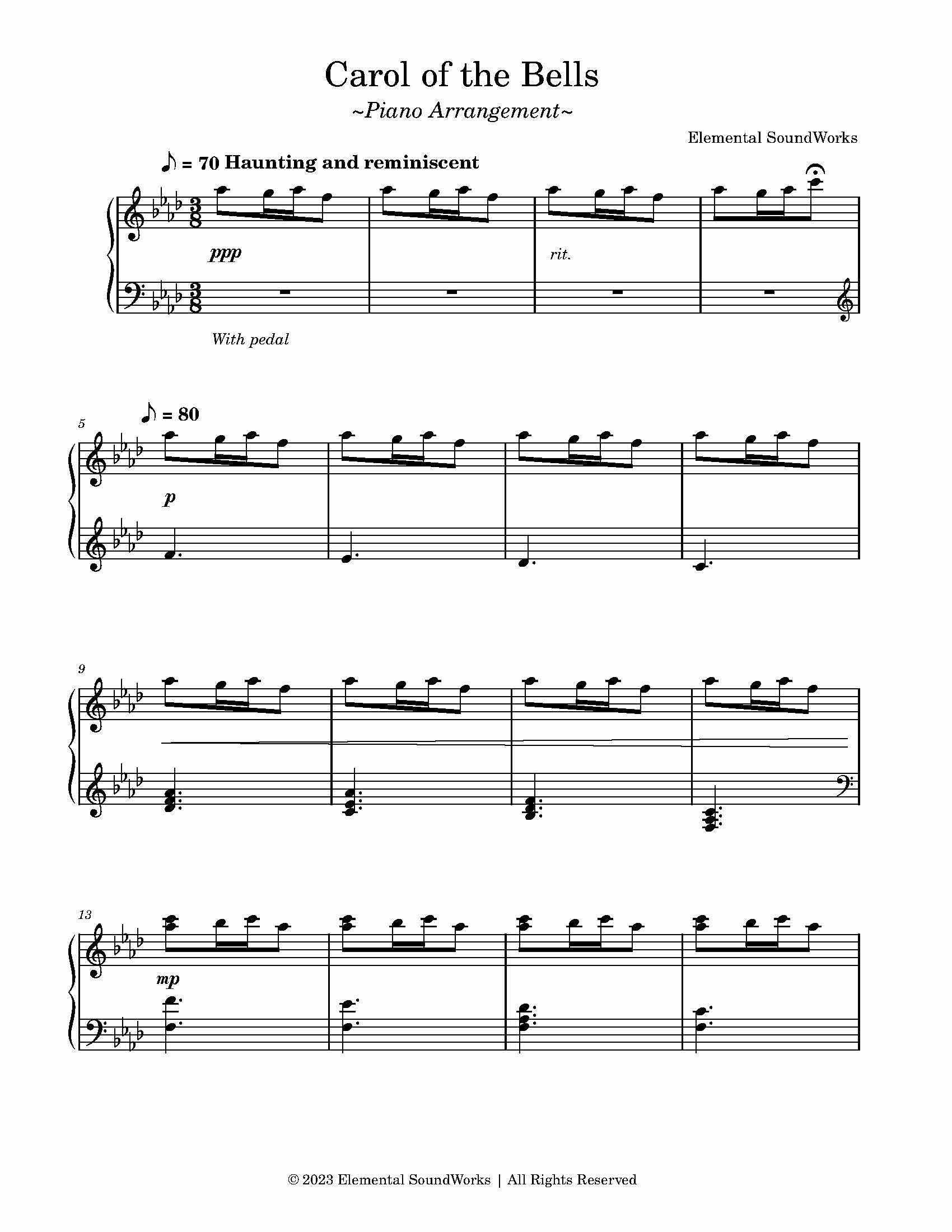 "Carol of the Bells" Sheet Music - Piano Arrangement