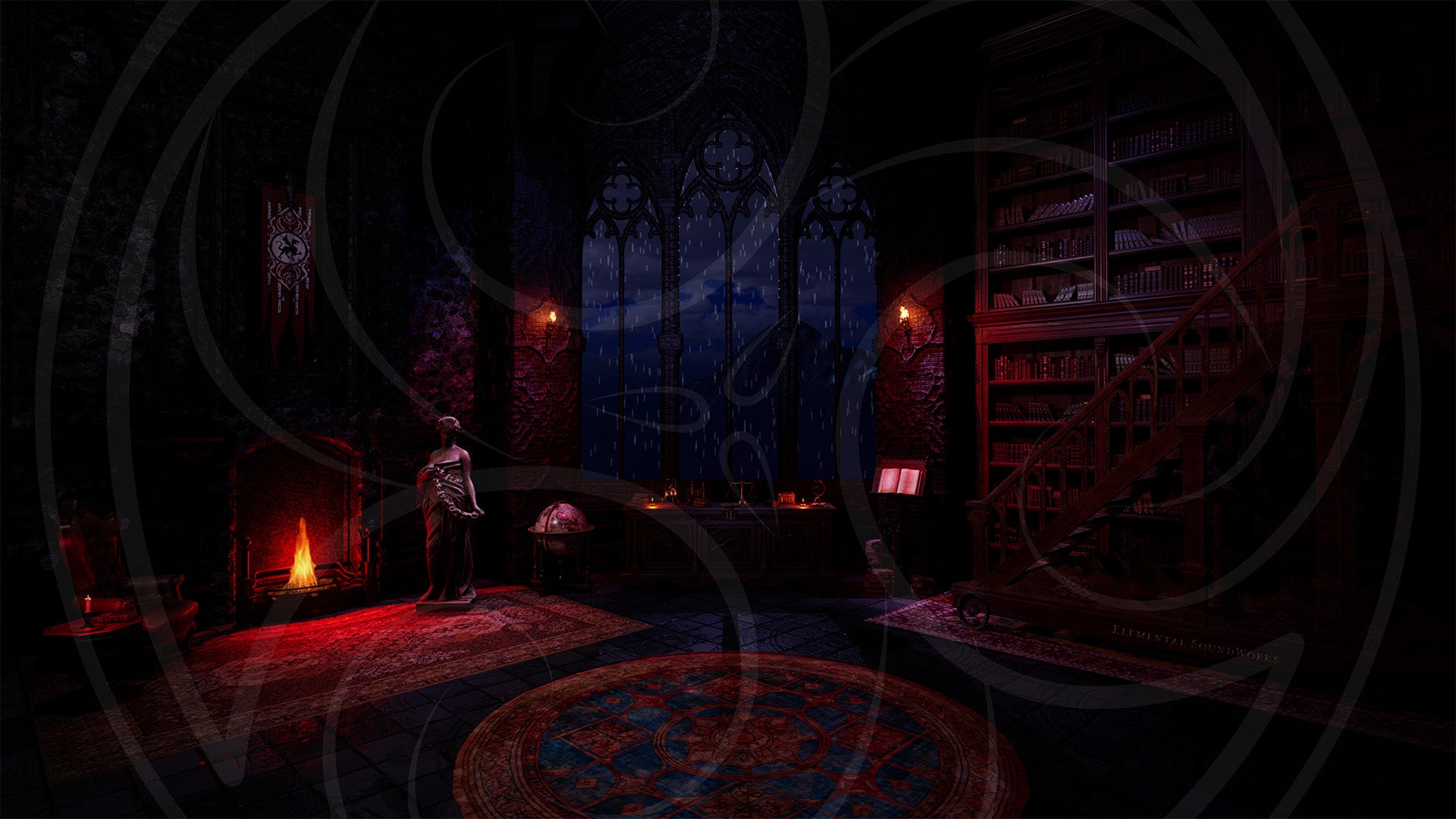 Gothic Mountainside Refuge Background