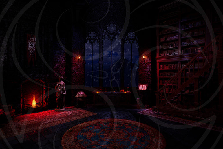 Gothic Mountainside Refuge Background