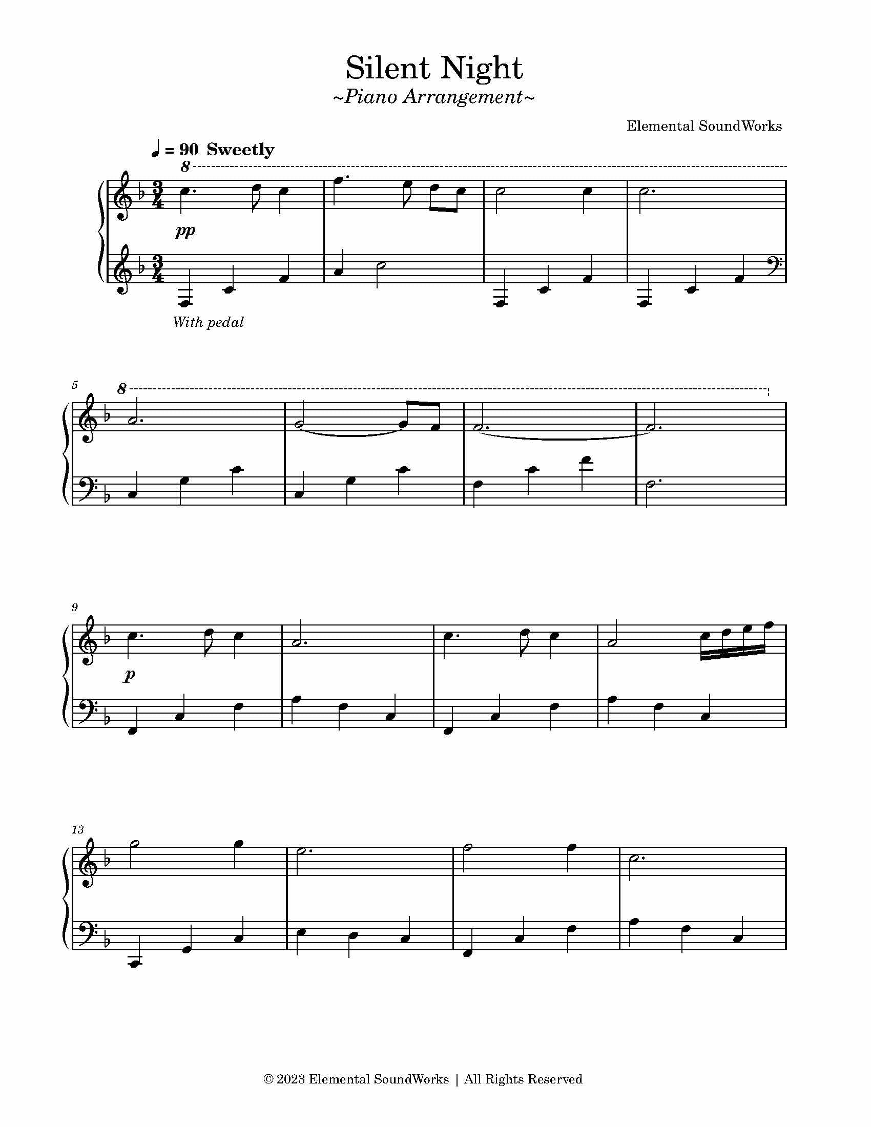 "Silent Night" Sheet Music - Piano Arrangement