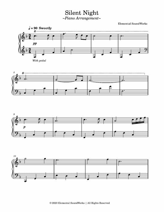 "Silent Night" Sheet Music - Piano Arrangement