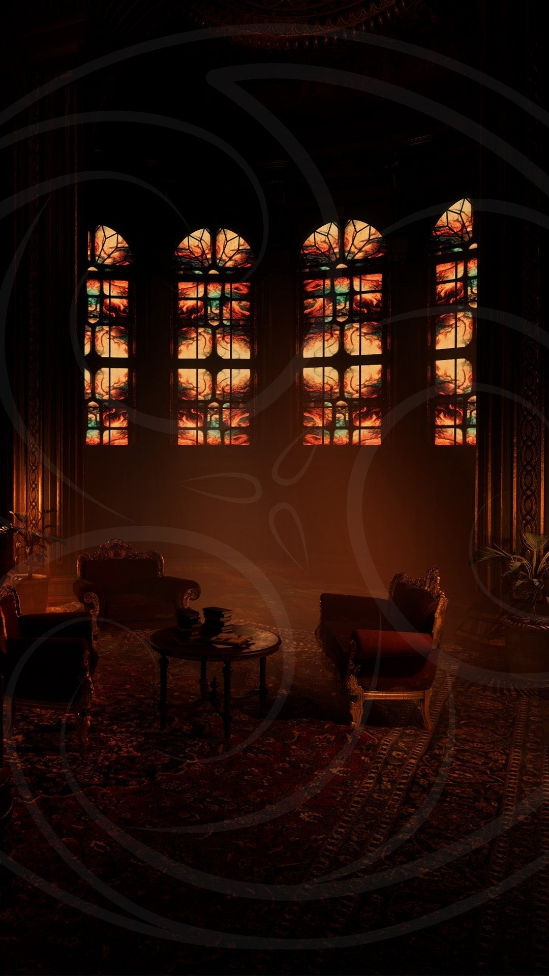 Dark Victorian Library Background