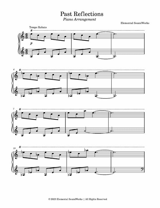 "Past Reflections" Sheet Music - Piano Arrangement