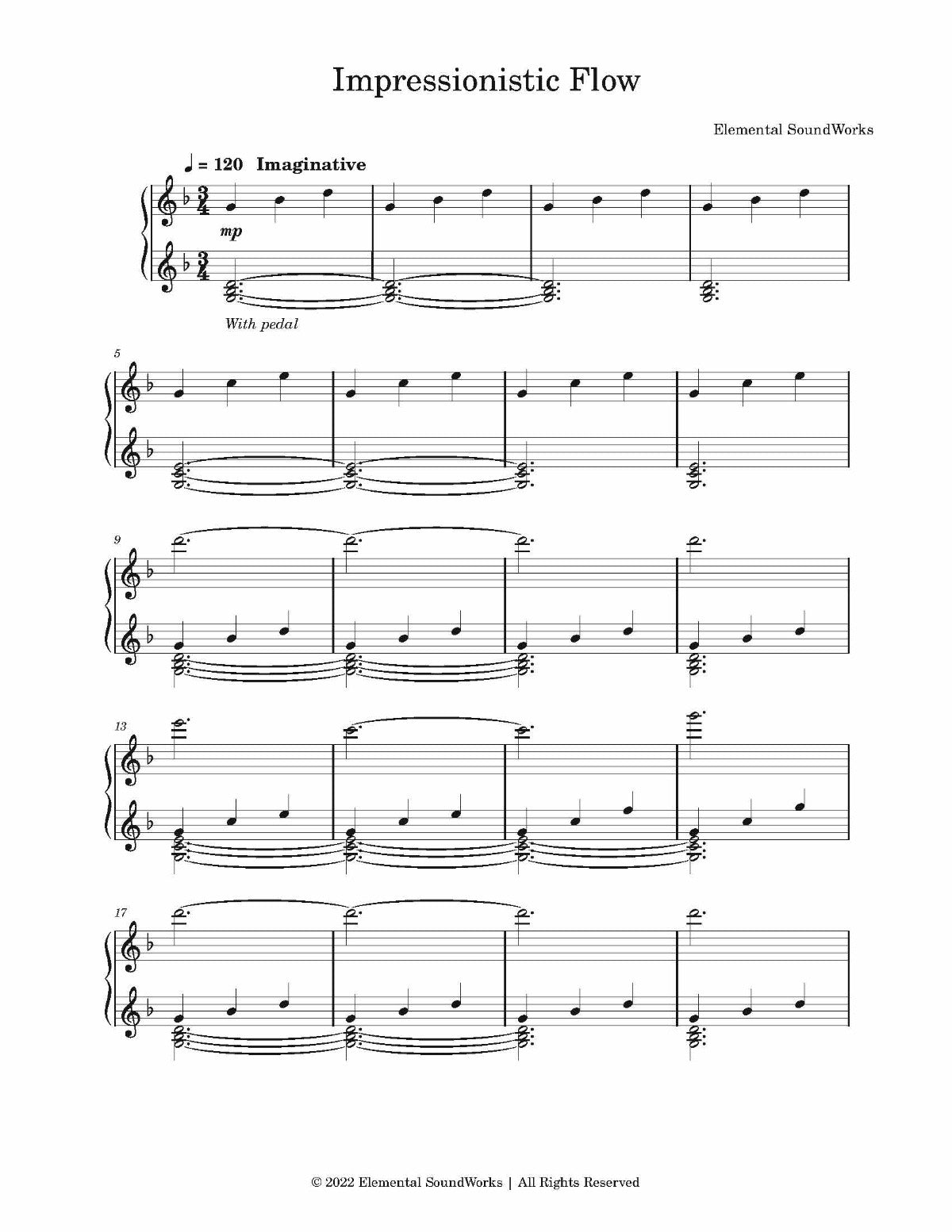 "Impressionistic Flow" Piano Sheet Music