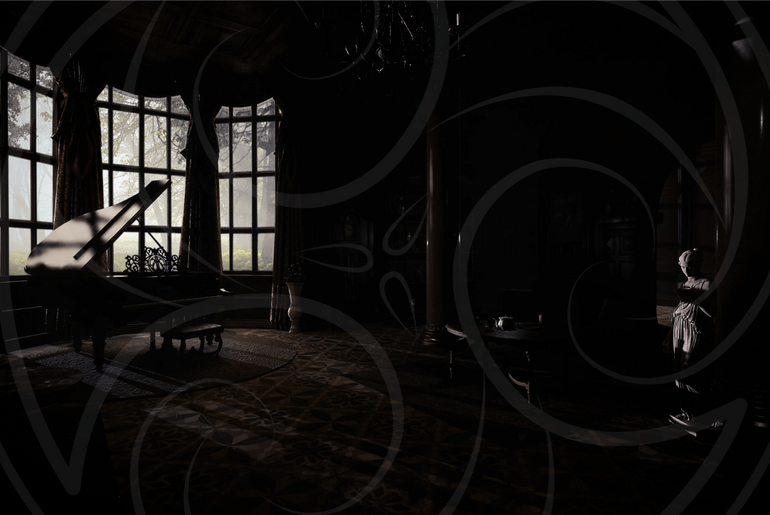 Dark Victorian Drawing Room Background