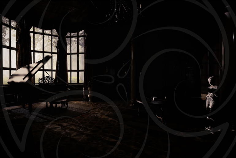 Dark Victorian Drawing Room Background