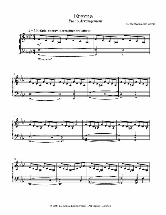 "Eternal" Sheet Music - Piano Arrangement