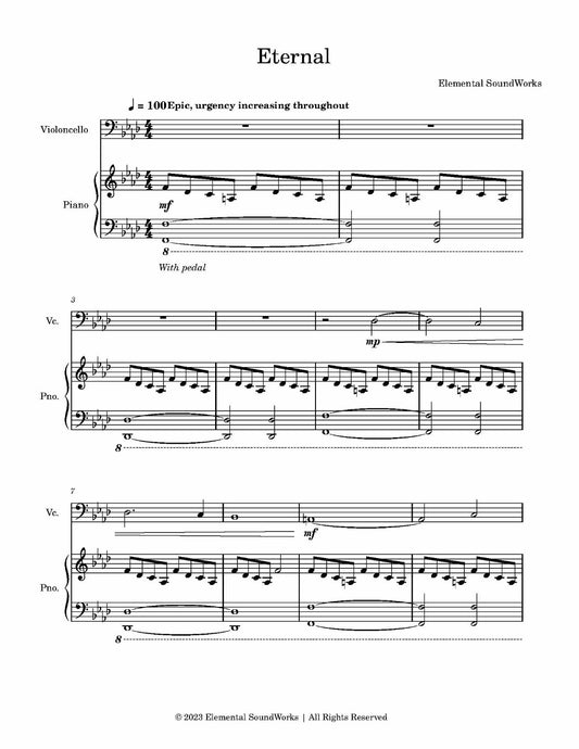 "Eternal" Sheet Music - Piano and Cello Duet