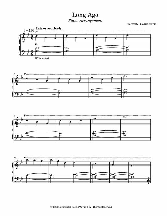 "Long Ago" Sheet Music - Piano Solo