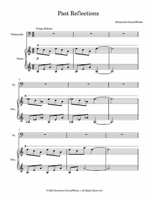 "Past Reflections" Sheet Music - Piano and Cello Duet