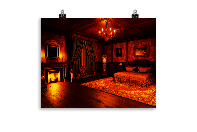 Dark Victorian Bedroom Poster