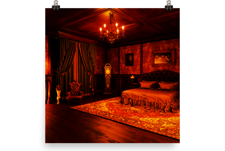 Dark Victorian Bedroom Poster