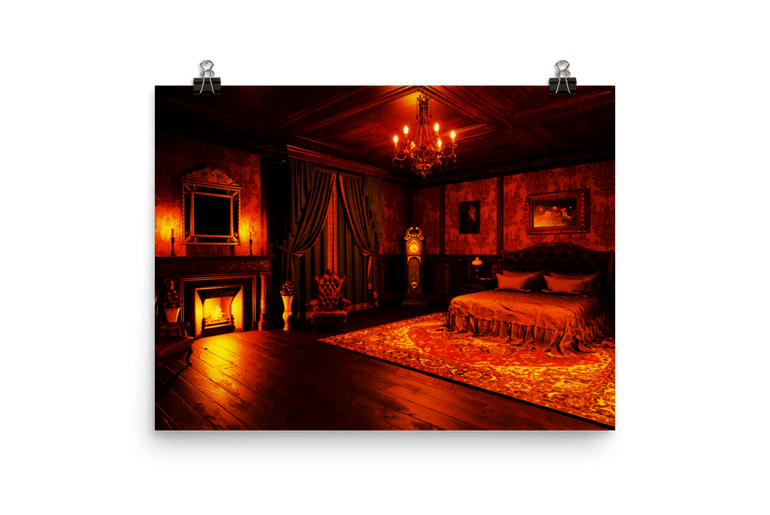 Dark Victorian Bedroom Poster