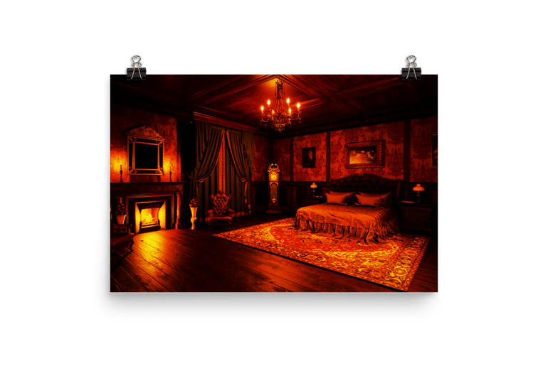 Dark Victorian Bedroom Poster