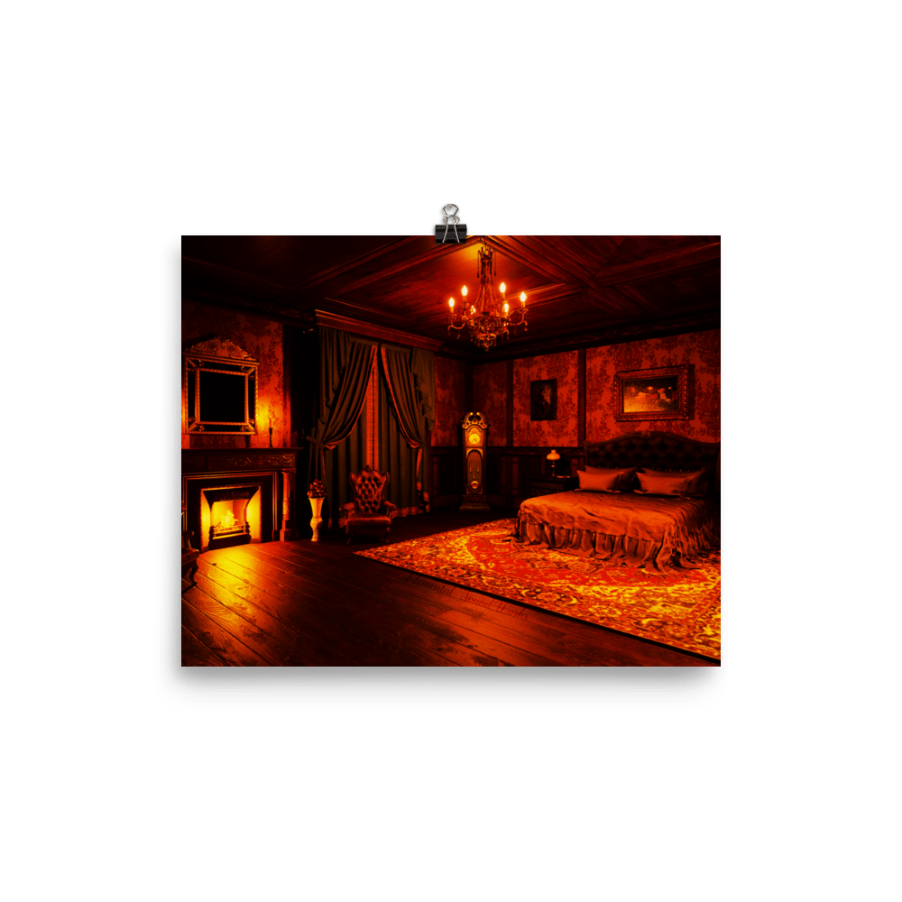 Dark Victorian Bedroom Poster