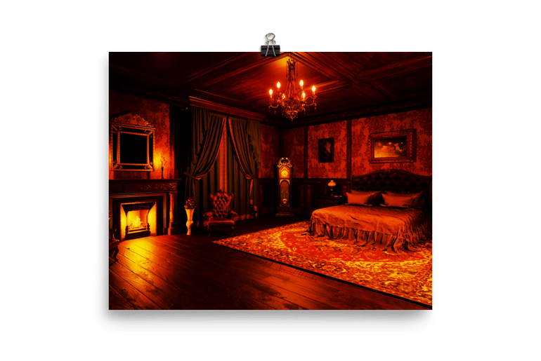 Dark Victorian Bedroom Poster