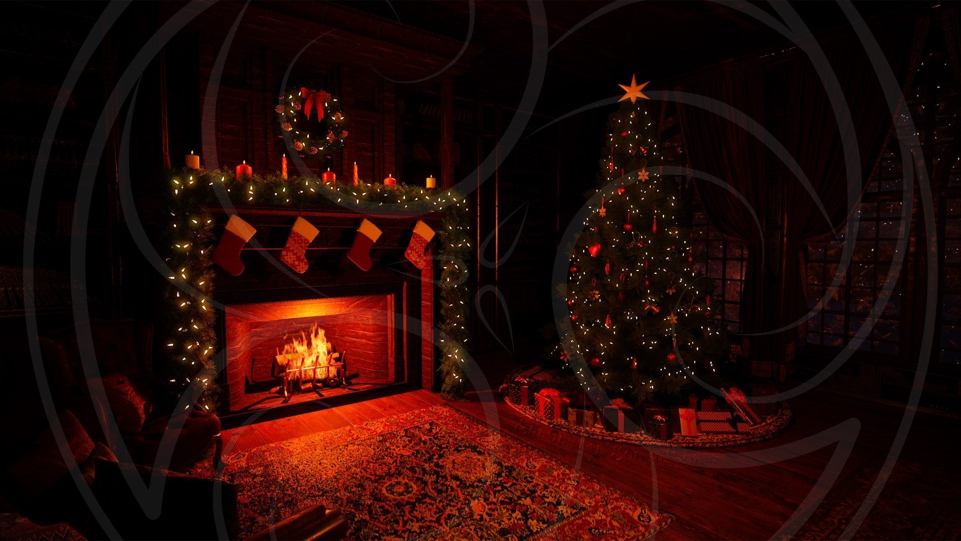 Dark Victorian Christmas Background