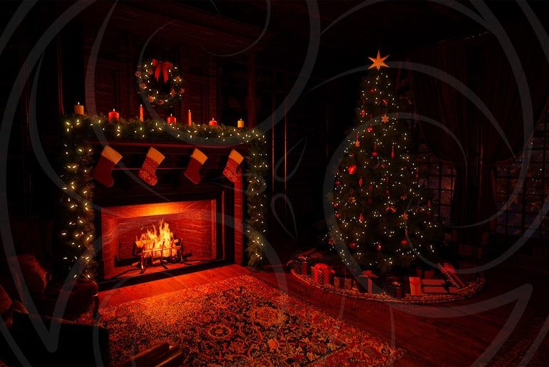 Dark Victorian Christmas Background