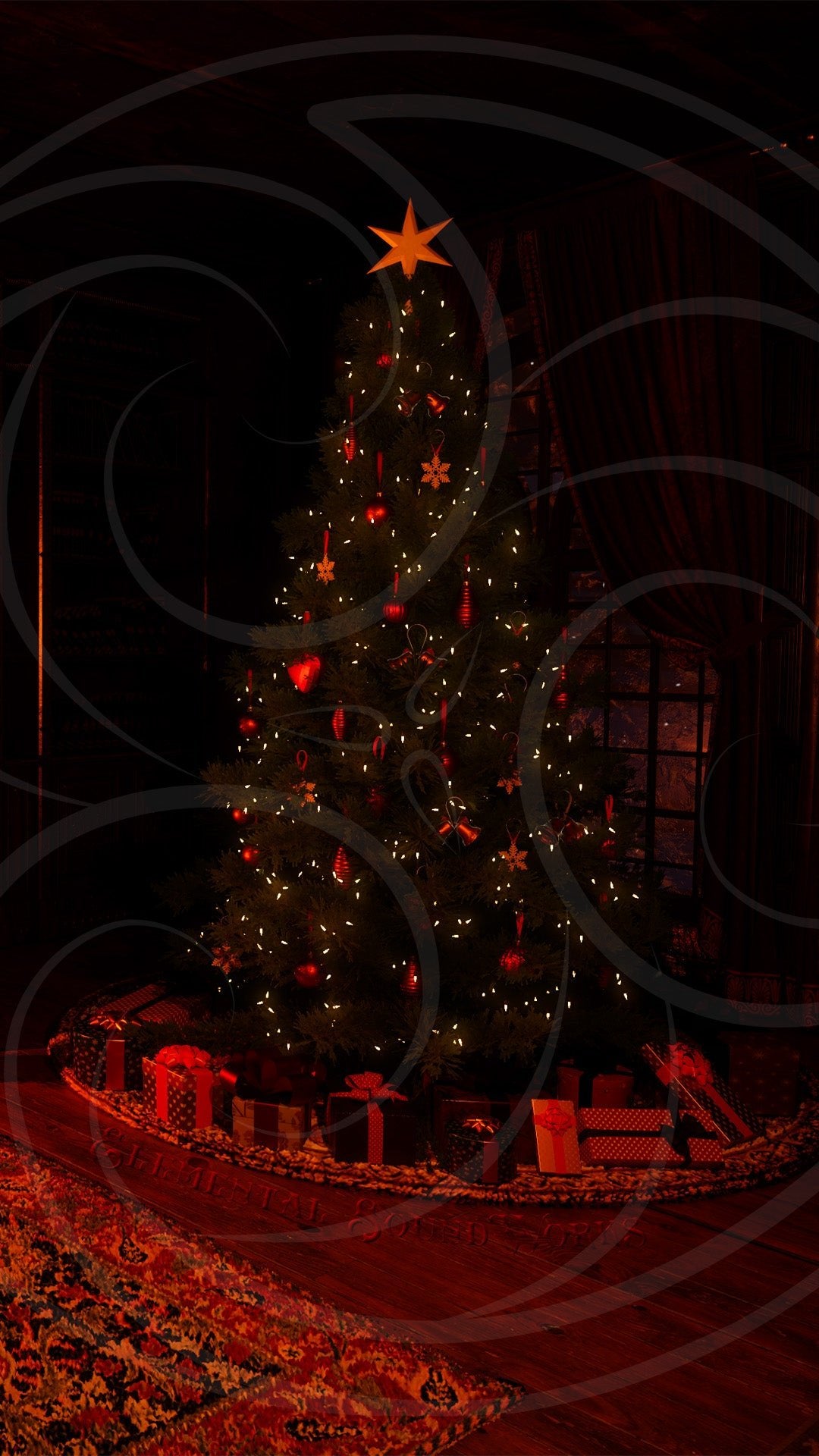 Dark Victorian Christmas Background